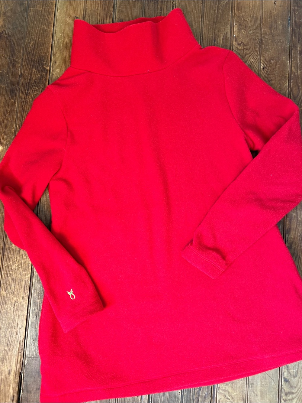 Women’s Dudley Stephen’s Red Funnel Neck Women's Sweater Fleece Tunic long sizeL